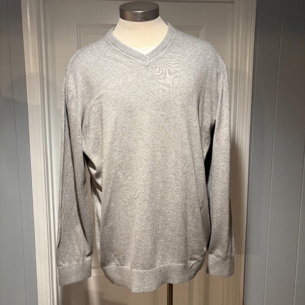 Gap V-Neck Sweater Gray XL-tall